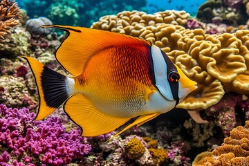 Vibrant Butterflyfish in Coral Reef Environment