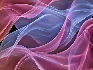 Obraz premium Flowing waves of colorful fabric abstract art digital design vibrant environment close-up view fluid motion concept