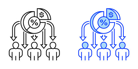 Dividend Payment Line Icon. linear style sign for mobile concept and web design. Outline vector icon.