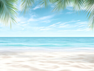 Tranquil beach scene tropical paradise digital artwork serene environment aerial view relaxation concept for seo impact