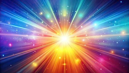 Naklejka premium Celestial Pastel Light Rays: Animated Panoramic Abstract Background
