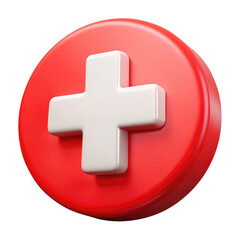 Obraz premium cross button 3d icon in cartoon plastic style minimal isolated on transparent white background, clipping path