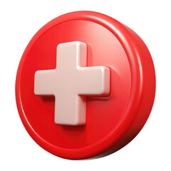 Obraz premium cross button 3d icon in cartoon plastic style minimal isolated on transparent white background, clipping path