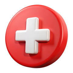 Obraz premium cross button 3d icon in cartoon plastic style minimal isolated on transparent white background, clipping path