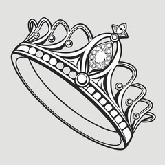 diamond jewel tiara isolated over gray