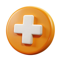 Obraz premium cross button 3d icon in cartoon plastic style minimal isolated on transparent white background, clipping path