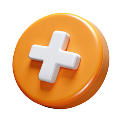 Obraz premium cross button 3d icon in cartoon plastic style minimal isolated on transparent white background, clipping path