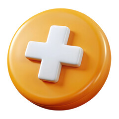 Obraz premium cross button 3d icon in cartoon plastic style minimal isolated on transparent white background, clipping path