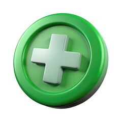 Fototapeta premium cross button 3d icon in cartoon plastic style minimal isolated on transparent white background, clipping path