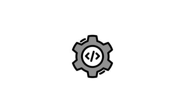Modern development settings animated icon - Agile and teamwork symbol motion design