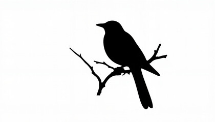 Obraz premium Silhouette of a bird perched on a branch
