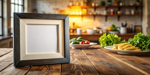 Empty Square Frame Mockup, White Black Picture Frame, Food Photography Background, Blank Frame, Recipe Template, Food Blogger, Culinary Photography
