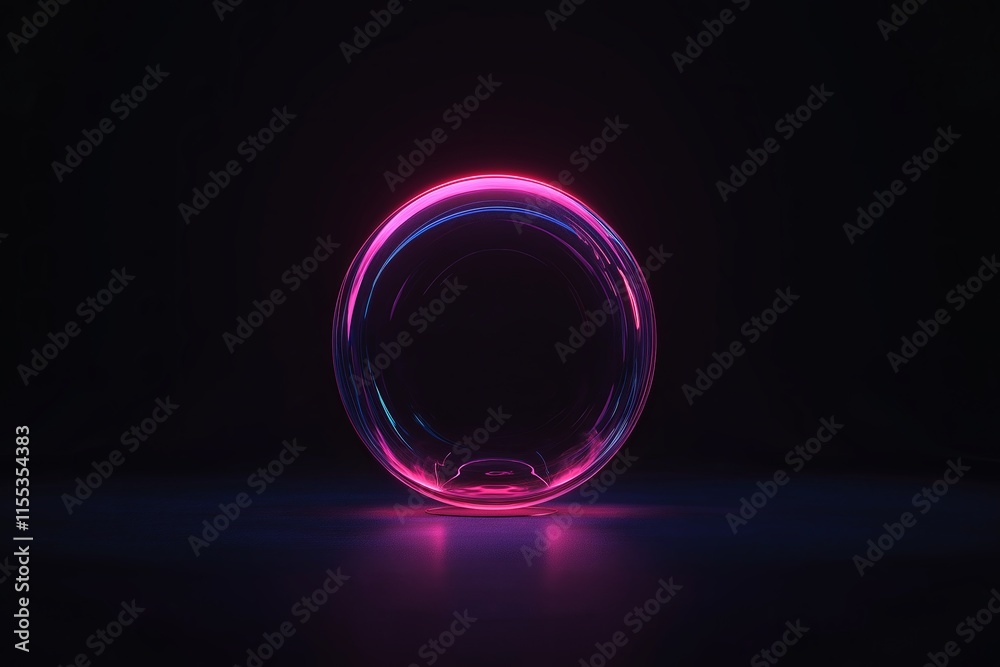 Aufkleber A glowing orb of light centered on a black gradient background