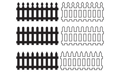 Wood Picket Fence Vector and Clip Art