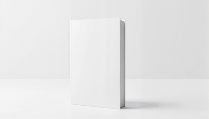 Blank hardcover book mockup on white background with copy space