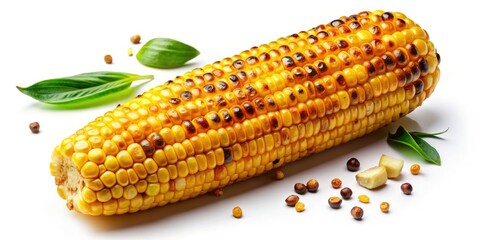 Aerial View Grilled Corn on the Cob - Drone Photography Stock Image