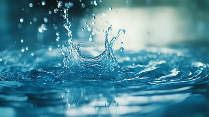 Water splashing action nature close-up serene environment