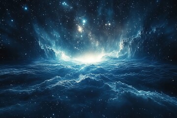 Obraz premium Hopeful Starry Night Illuminating the Cosmos