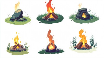 Campfire Vector Illustration: The Perfect Graphic for Outdoor Adventures and Camping Scenes