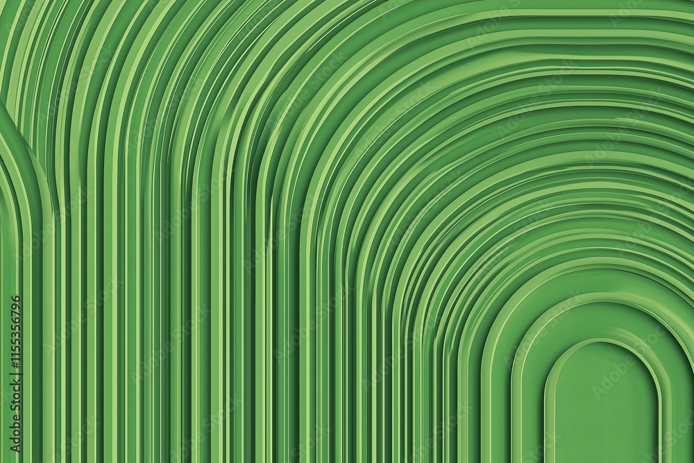 Poster A minimalist arc pattern in soft greens and blues, fading into the background