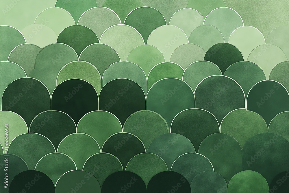 Aufkleber A minimalist arc pattern in soft greens and blues, fading into the background