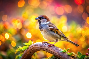 Miniature Sparrow World: Tilt-Shift Photography of Tiny Birds in Nature