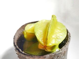 Fresh star fruit isolated on a white background