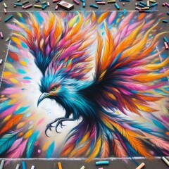 Obraz premium 19 Exploding Bird Chalk Izobrajenie 1 iz 4