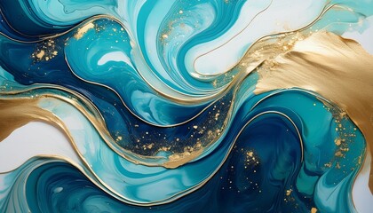 beautiful teal and blue paint swirls with gold glitter modern-day layout heritage