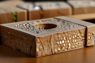 cardboard box for parcel, gift box isolated from background
