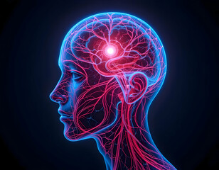 Obraz premium Human Brain Anatomy: Neurological Network Visualization