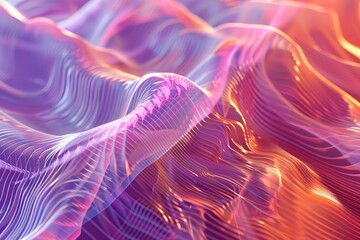 Fototapeta premium Abstract wave of musical sounds. Smooth information transfer. 3D rendering