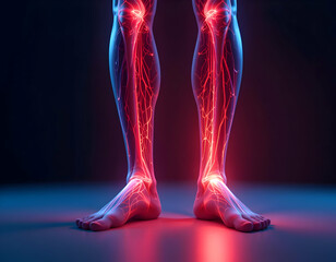 Human Leg Anatomy: Vascular System Visualization