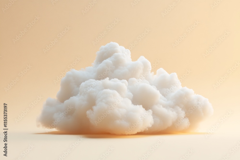 Poster a fluffy white cloud appears to float serenely against a pastel-colored sky, capturing a moment of t