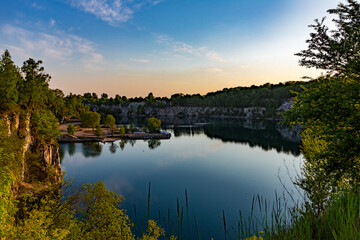 lake, water, quarry, summer, sunset, golden hour, krakau, krakow, poland, polen, polska, cracow