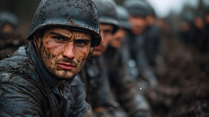 Obraz premium man in camouflage