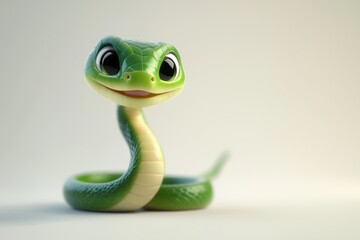 Fototapeta premium cartoon image of a snake on a white background