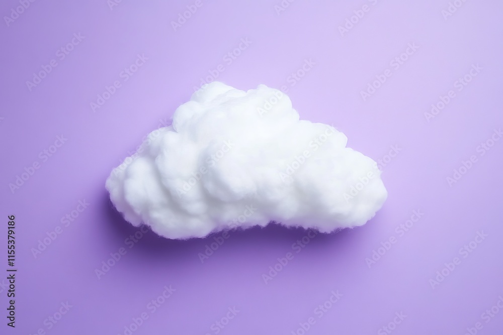 Poster a solitary white cloud floats against a vibrant purple background, creating a surreal and dreamlike 