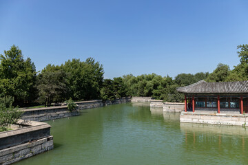 Lake view of Yingxu Building, Summer Palace, Beijing, China