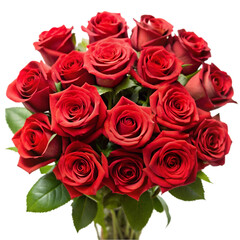 Obraz premium Red rose bouquet isolated on transparent background
