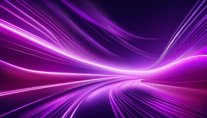 purple abstract background with blurred magic neon light curved lines