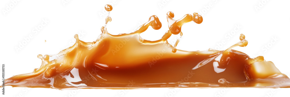 Poster caramel splash isolated transparent background