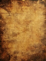 Antique Grungy Brown Parchment Texture Suitable for Vintage Backgrounds : Generative AI