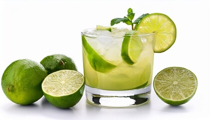 caipirinha cocktail isolated or white background