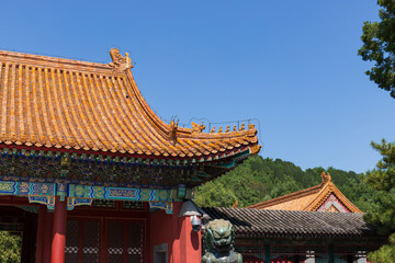 Fototapeta premium The ancient structure of Pai Yun Gate in the Summer Palace, Beijing, China