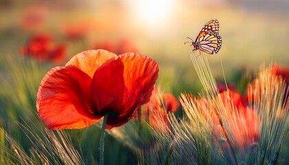 poppy and butterfly