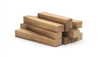 Stack of rectangular wooden planks arranged in a structured manner suitable for construction or woodworking projects.