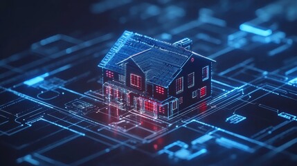 3D Minimalist Home with Smart Technology Design