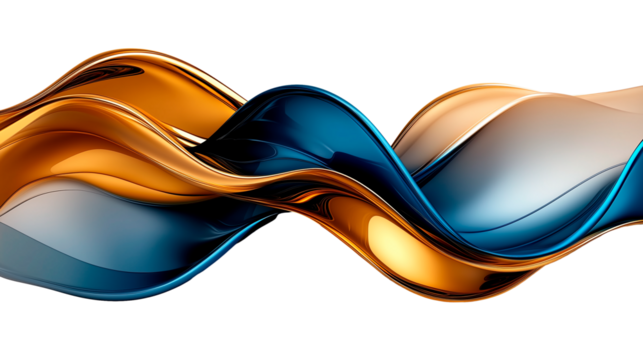 Sapphire blue and gold abstract background. Smooth satin texture with a radiant sheen. Elegant wave patterns and delicate shadows create a sense of luxury and refinement. Ideal for high-end and premiu