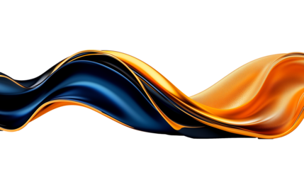 Sapphire blue and gold abstract background. Smooth satin texture with a radiant sheen. Elegant wave patterns and delicate shadows create a sense of luxury and refinement. Ideal for high-end and premiu